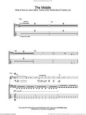 Cover icon of The Middle sheet music for bass (tablature) (bass guitar) by Jimmy Eat World, James Adkins, Richard Burch and Thomas D. Linton, intermediate skill level