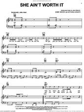 Cover icon of She Ain't Worth It sheet music for voice, piano or guitar by Glenn Medeiros, Antonina Armato, Bobby Brown and Ian Prince, intermediate skill level