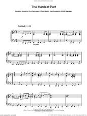 Cover icon of The Hardest Part, (intermediate) sheet music for piano solo by Coldplay, Chris Martin, Guy Berryman, Jon Buckland and Will Champion, intermediate skill level