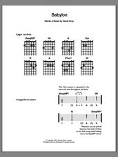 Cover icon of Babylon sheet music for guitar solo (chords) by David Gray, easy guitar (chords)