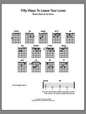 Cover icon of Fifty Ways To Leave Your Lover sheet music for guitar solo (chords) by Paul Simon, easy guitar (chords)