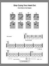 Cover icon of Stop Crying Your Heart Out sheet music for guitar solo (chords) by Oasis and Noel Gallagher, easy guitar (chords)