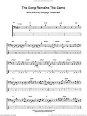 Cover icon of The Song Remains The Same sheet music for bass (tablature) (bass guitar) by Led Zeppelin, Jimmy Page and Robert Plant, intermediate skill level