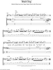 Cover icon of Black Dog sheet music for bass (tablature) (bass guitar) by Led Zeppelin, Jimmy Page, John Paul Jones and Robert Plant, intermediate skill level
