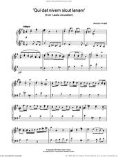 Cover icon of 'Qui dat nivem sicut lanam' (from 'Lauda Jerusalem') sheet music for piano solo by Antonio Vivaldi, classical score, intermediate skill level