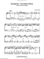 Cover icon of Sonata No.1 for Cello transcription for piano solo sheet music for piano solo by Antonio Vivaldi, classical score, intermediate skill level
