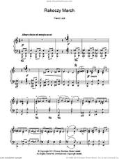 Cover icon of Rakoczy March sheet music for piano solo by Franz Liszt, classical score, intermediate skill level