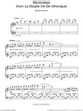 Cover icon of Marionettes (from La Double Vie De Veronique) sheet music for piano solo by Zbigniew Preisner, intermediate skill level