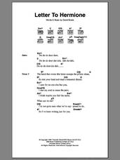 Cover icon of Letter To Hermione sheet music for guitar (chords) by David Bowie, intermediate skill level