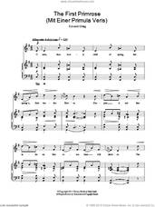 Cover icon of The First Primrose (Mit Einer Primula Veris) sheet music for voice and piano by Edvard Grieg, classical score, intermediate skill level