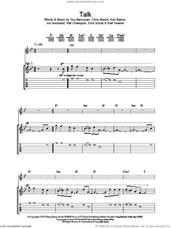 Cover icon of Talk sheet music for guitar (tablature) by Coldplay, Chris Martin, Emil Schult, Guy Berryman, Jon Buckland, Karl Bartos, Ralf Huetter and Will Champion, intermediate skill level