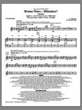 Cover icon of Bruno Mars: Hitmaker! (Medley) (complete set of parts) sheet music for orchestra/band (Rhythm) by Mark Brymer and Bruno Mars, intermediate skill level