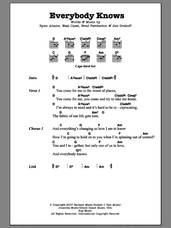 Cover icon of Everybody Knows sheet music for guitar (chords) by Ryan Adams, Brad Pemberton, Jon Graboff and Neal Casal, intermediate skill level