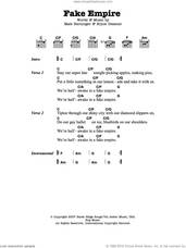 Cover icon of Fake Empire sheet music for guitar (chords) by The National, Bryce Dessner and Matt Berninger, intermediate skill level