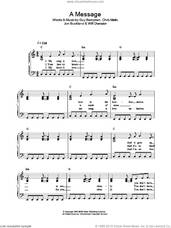 Cover icon of A Message sheet music for piano solo by Coldplay, Chris Martin, Guy Berryman, Jon Buckland and Will Champion, easy skill level