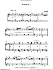 Cover icon of Minuet In D sheet music for piano solo by Ludwig van Beethoven, classical score, intermediate skill level