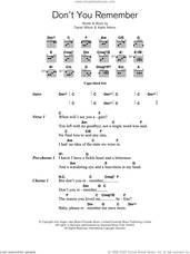 Cover icon of Don't You Remember sheet music for guitar (chords) by Adele, Adele Adkins and Dan Wilson, intermediate skill level