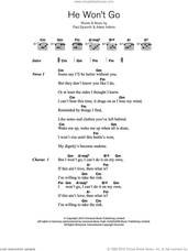 Cover icon of He Won't Go sheet music for guitar (chords) by Adele, Adele Adkins and Paul Epworth, intermediate skill level
