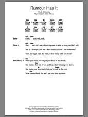 Cover icon of Rumour Has It sheet music for guitar (chords) by Adele, Adele Adkins and Ryan Tedder, intermediate skill level
