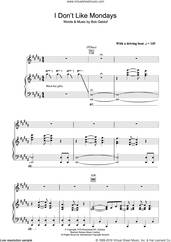 Cover icon of I Don't Like Mondays sheet music for voice, piano or guitar by The Boomtown Rats, Tori Amos and Bob Geldof, intermediate skill level