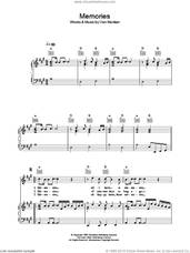 Cover icon of Memories sheet music for voice, piano or guitar by Van Morrison, intermediate skill level