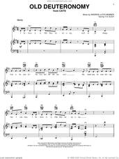 Cover icon of Old Deuteronomy (from Cats) sheet music for voice, piano or guitar by Andrew Lloyd Webber, Cats (Musical) and T.S. Eliot, intermediate skill level
