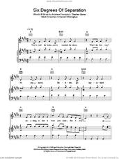 Cover icon of Six Degrees Of Separation sheet music for voice, piano or guitar by The Script, Andrew Frampton, Mark Sheehan and Steve Kipner, intermediate skill level