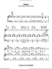 Cover icon of Babel sheet music for voice, piano or guitar by Mumford & Sons, intermediate skill level