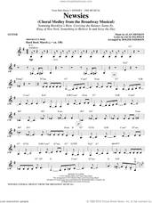 Cover icon of Newsies (Choral Medley) sheet music for orchestra/band (guitar) by Alan Menken, Jack Feldman, Newsies (Musical) and Roger Emerson, intermediate skill level