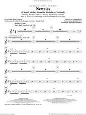 Cover icon of Newsies (Choral Medley) sheet music for orchestra/band (aux percussion) by Alan Menken, Jack Feldman, Newsies (Musical) and Roger Emerson, intermediate skill level