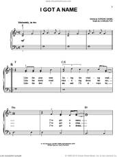 Cover icon of I Got A Name sheet music for piano solo by Jim Croce, easy skill level