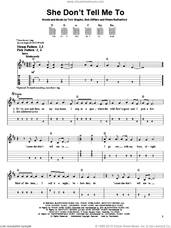 Cover icon of She Don't Tell Me To sheet music for guitar solo (easy tablature) by Montgomery Gentry, Bob DiPiero, Rivers Rutherford and Tom Shapiro, easy guitar (easy tablature)