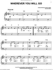 Cover icon of Wherever You Will Go sheet music for piano solo by The Calling, Aaron Kamin and Alex Band, easy skill level