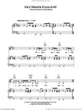 Cover icon of He's Misstra Know-It-All sheet music for voice, piano or guitar by Stevie Wonder, intermediate skill level