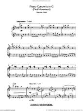 Cover icon of Piano Concerto In G, 1st Movement 'Allegramente' sheet music for piano solo by Maurice Ravel, classical score, intermediate skill level