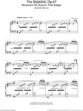 Cover icon of The Seasons Op.67 sheet music for piano solo by Alexander Konstantinovich Glazunov, classical score, intermediate skill level