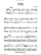 Cover icon of Czardas (from Coppelia) sheet music for piano solo by Leo Delibes, classical score, intermediate skill level