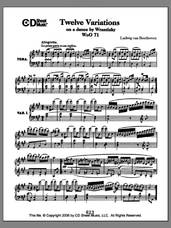 Cover icon of Variations (12) On A Dance By Wrantizky, Woo 71 sheet music for piano solo by Ludwig van Beethoven, classical score, intermediate skill level