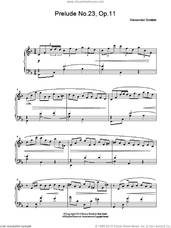 Cover icon of Prelude No. 23, Op.11 sheet music for piano solo by Alexander Scriabin, classical score, intermediate skill level