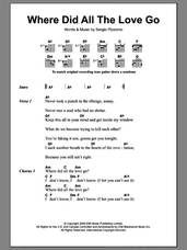 Cover icon of Where Did All The Love Go sheet music for guitar (chords) by Kasabian and Sergio Pizzorno, intermediate skill level