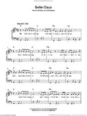 Cover icon of Better Days sheet music for piano solo by Pete Murray, easy skill level