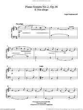 Cover icon of Piano Sonata No. 2, Op. 36 - 2nd Movement sheet music for piano solo by Serjeij Rachmaninoff, classical score, easy skill level