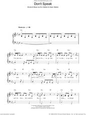 Cover icon of Don't Speak sheet music for piano solo by No Doubt, Eric Stefani and Gwen Stefani, easy skill level