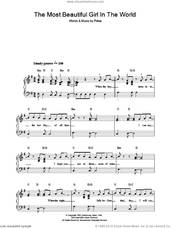 Cover icon of The Most Beautiful Girl In The World sheet music for piano solo by Prince, easy skill level
