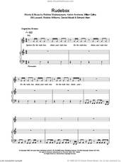 Cover icon of Rudebox sheet music for voice, piano or guitar by Robbie Williams, Bill Laswell, Daniel Mould, Edmund Aiken, Kelvin Andrews, Robbie Shakespeare and William Collins, intermediate skill level