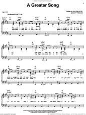 Cover icon of A Greater Song sheet music for voice, piano or guitar by Paul Baloche and Matt Redman, intermediate skill level