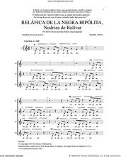 Cover icon of Relafica De La Negra Hipolita sheet music for choir (SSAA: soprano, alto) by Andres Eloy Blanco and Maibel Troia, intermediate skill level