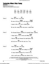 Cover icon of Yesterday, When I Was Young (Hier Encore) sheet music for guitar (chords) by Roy Clark, Charles Aznavour and Herbert Kretzmer, intermediate skill level
