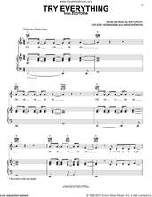 Cover icon of Try Everything (from Zootopia) sheet music for voice, piano or guitar by Shakira, Mikkel Eriksen, Sia Furler and Tor Erik Hermansen, intermediate skill level