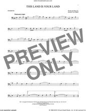 Cover icon of This Land Is Your Land sheet music for trombone solo by Woody Guthrie, intermediate skill level